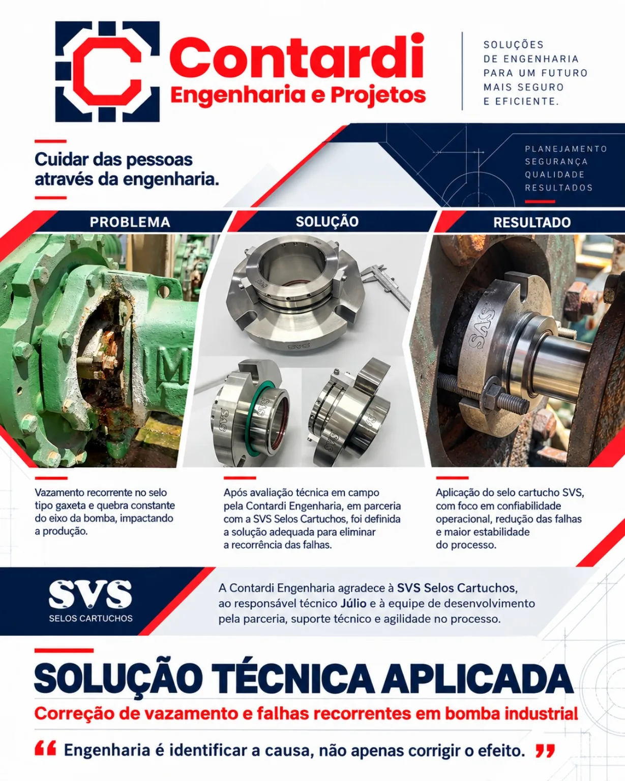 Solução técnica em bomba industrial - Contardi Engenharia e Projetos